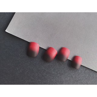 Bộ 24 móng tay giả nhám đỏ đen (kèm keo)