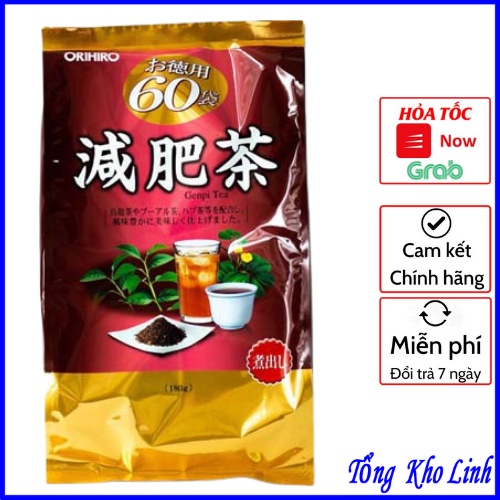 Combo Trà Thảo Dược Giảm Mỡ Bụng Genpi Tea Orihiro 60 Gói nhật bản - Giảm Mỡ Bụng, Thanh Nhiệt
