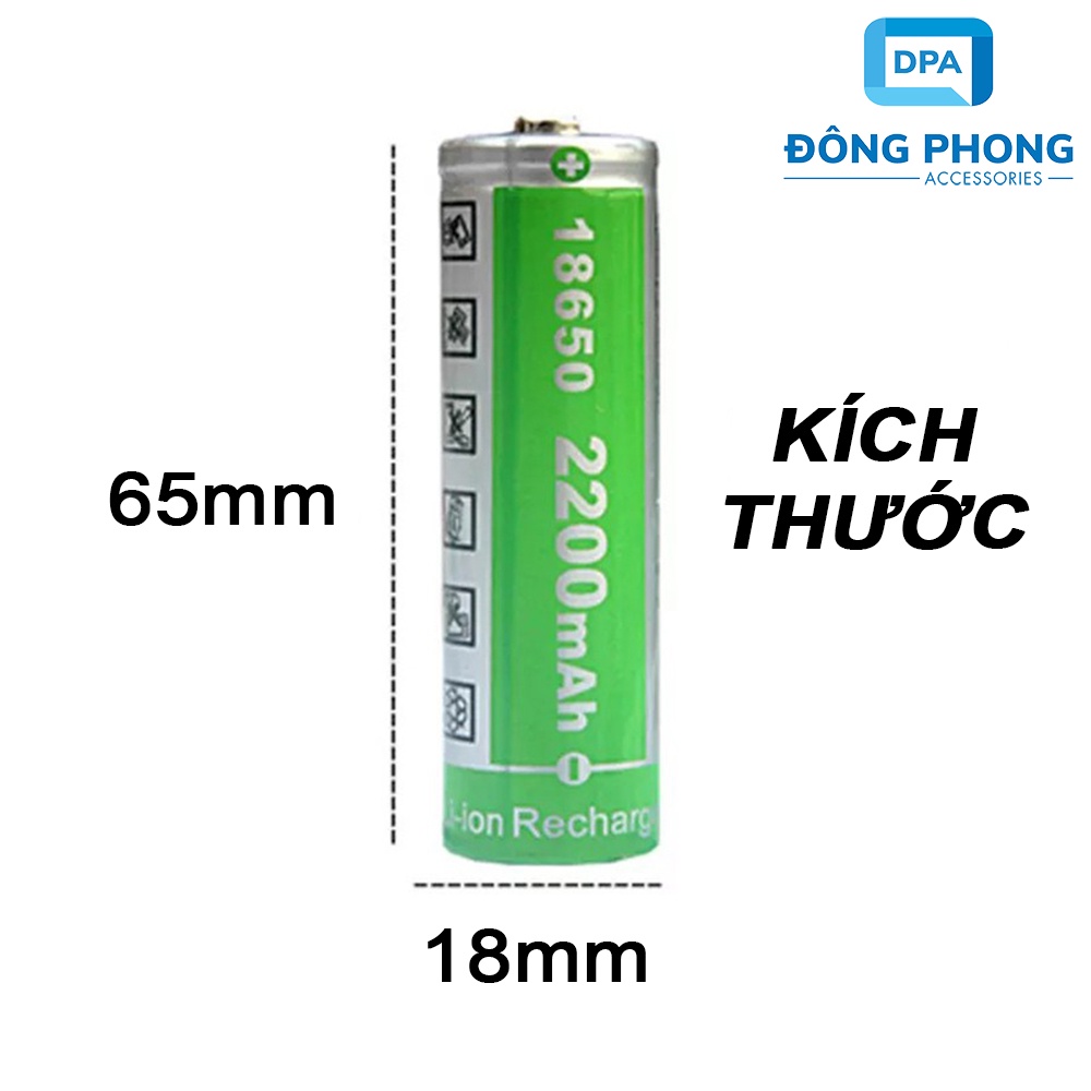 Combo 2 Viên Pin 18650 Lithium-ion 18650 4.2V Dung Lượng 2200mAh