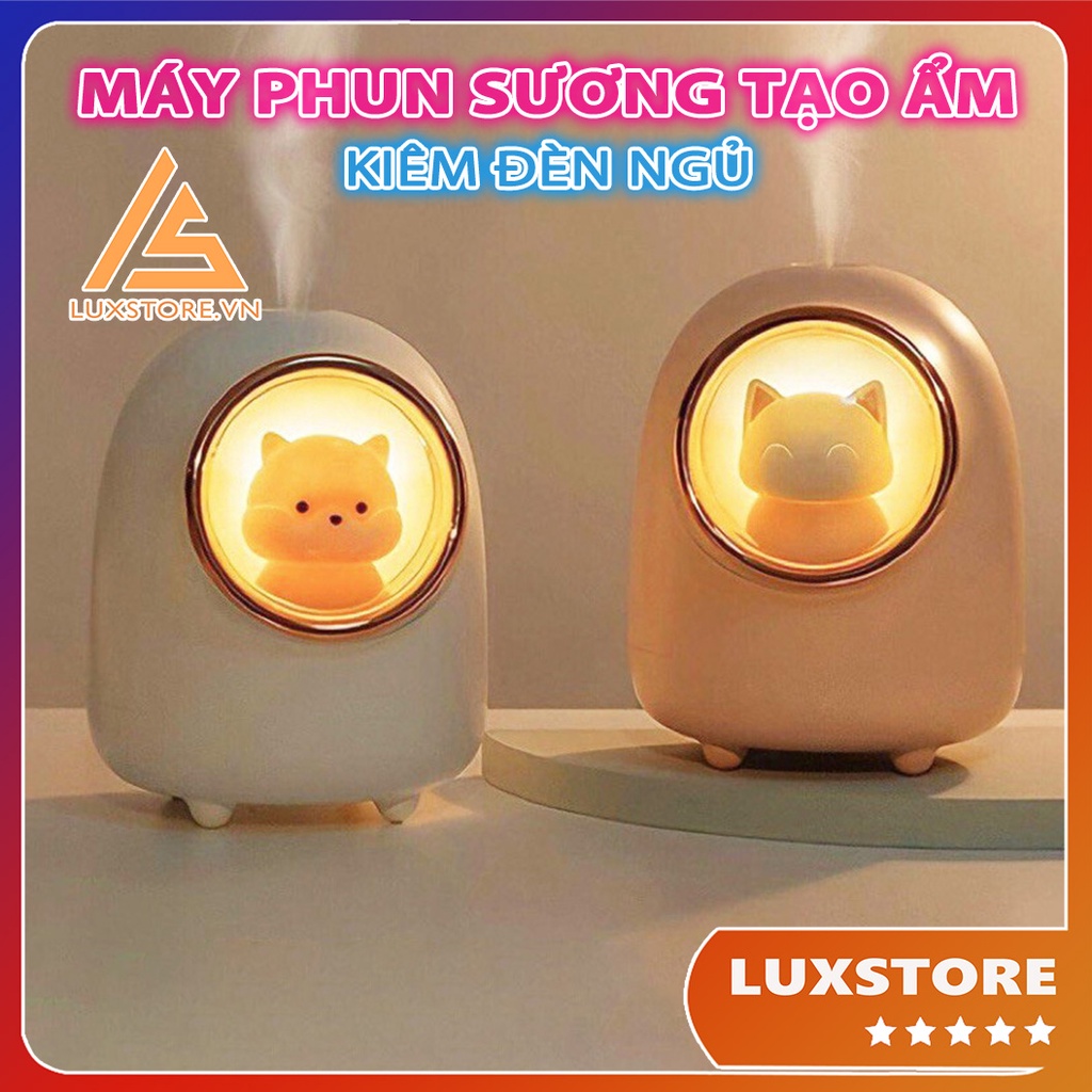 MÁY PHUN SƯƠNG TẠO ẨM KIÊM ĐÈN NGỦ, ĐÈN XÔNG TINH DẦU CẦM TAY MINI - LUXSTORE