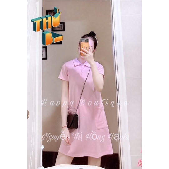 VN786 - VÁY POLO SUÔNG TRƠN CÁ SẤU 2 TÚI