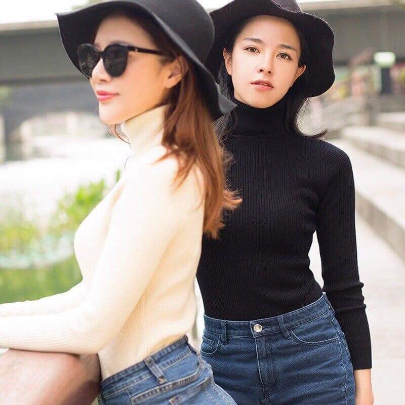 ✔️BÁN BUÔN - Áo len tăm cổ lọ ôm dáng( hàng quảng châu) | BigBuy360 - bigbuy360.vn