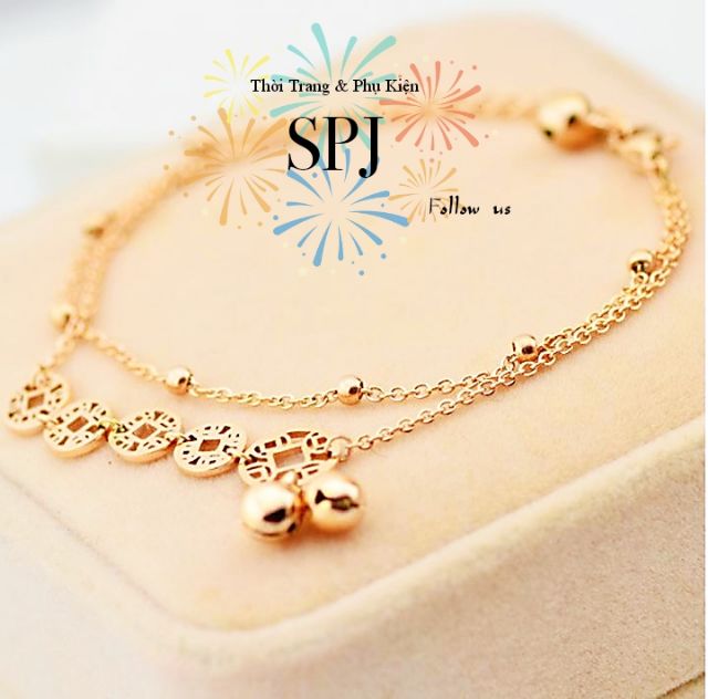 Lắc Chân Titan Đồng Tiền Phối Lục Lạc Chuông | BigBuy360 - bigbuy360.vn