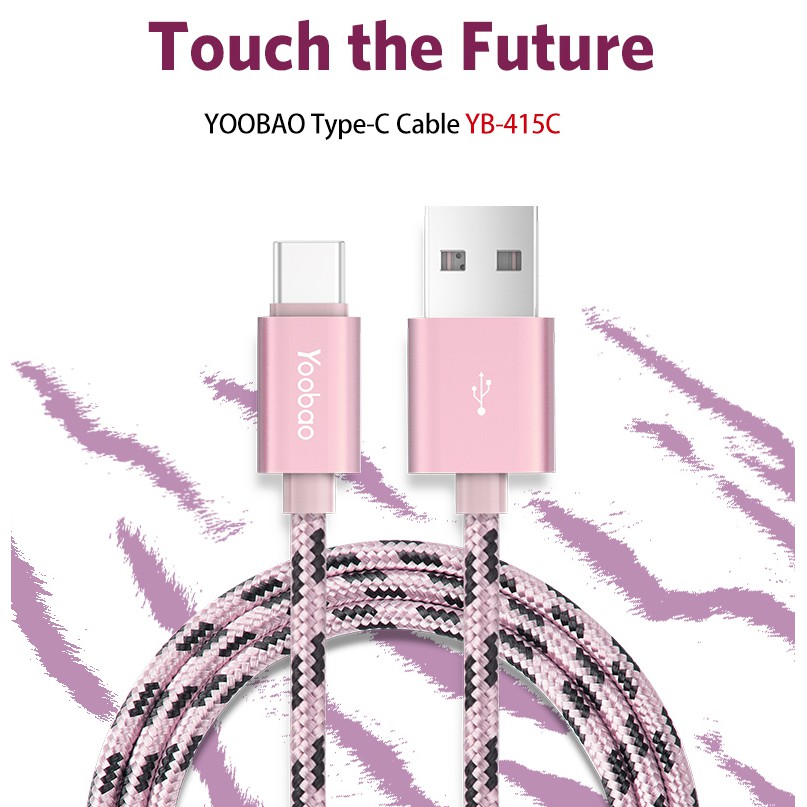 Cáp yoobao type C bọc dù 1.5 m-Siêu bền,sạc nhanh điên đảo