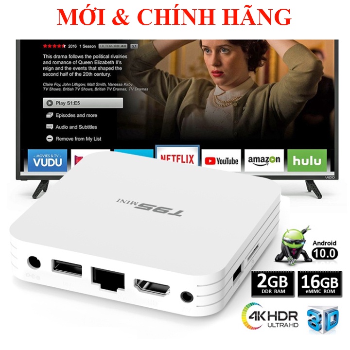 [Mã 155ELSALE giảm 7% đơn 300K] Tivi box Ram 2GB ROM 16GB T95 MINI android 10