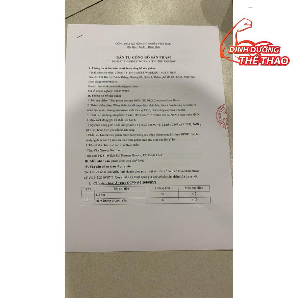 [GIÁ TỐT NHẤT] VITAXTRONG ISO PRO 8LBS | Sữa Tăng Cơ 100% Hydrolyzed Whey Isolate