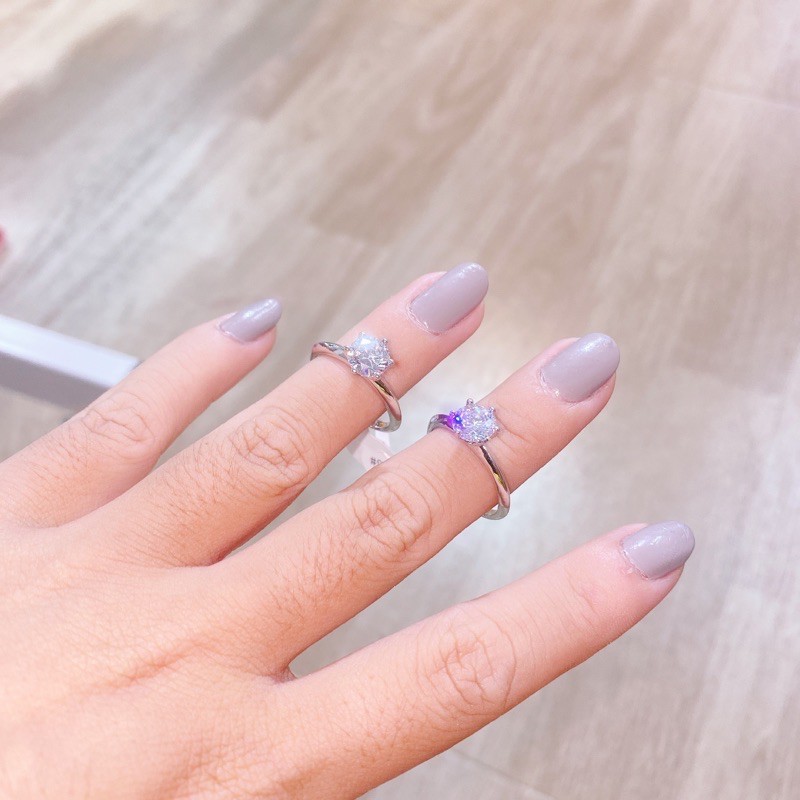 Nhẫn hột soàn 6li - nhẫn đính hôn đơn giản