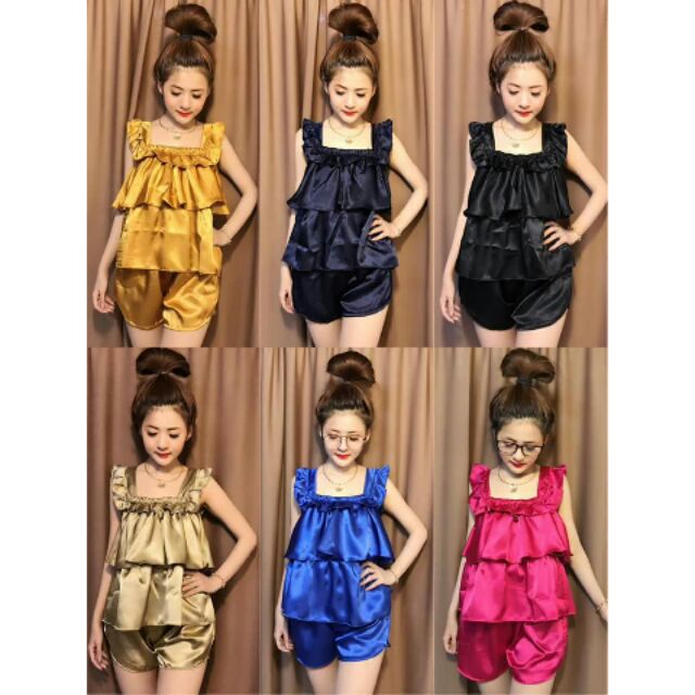 Bộ đùi tầng satin luạ