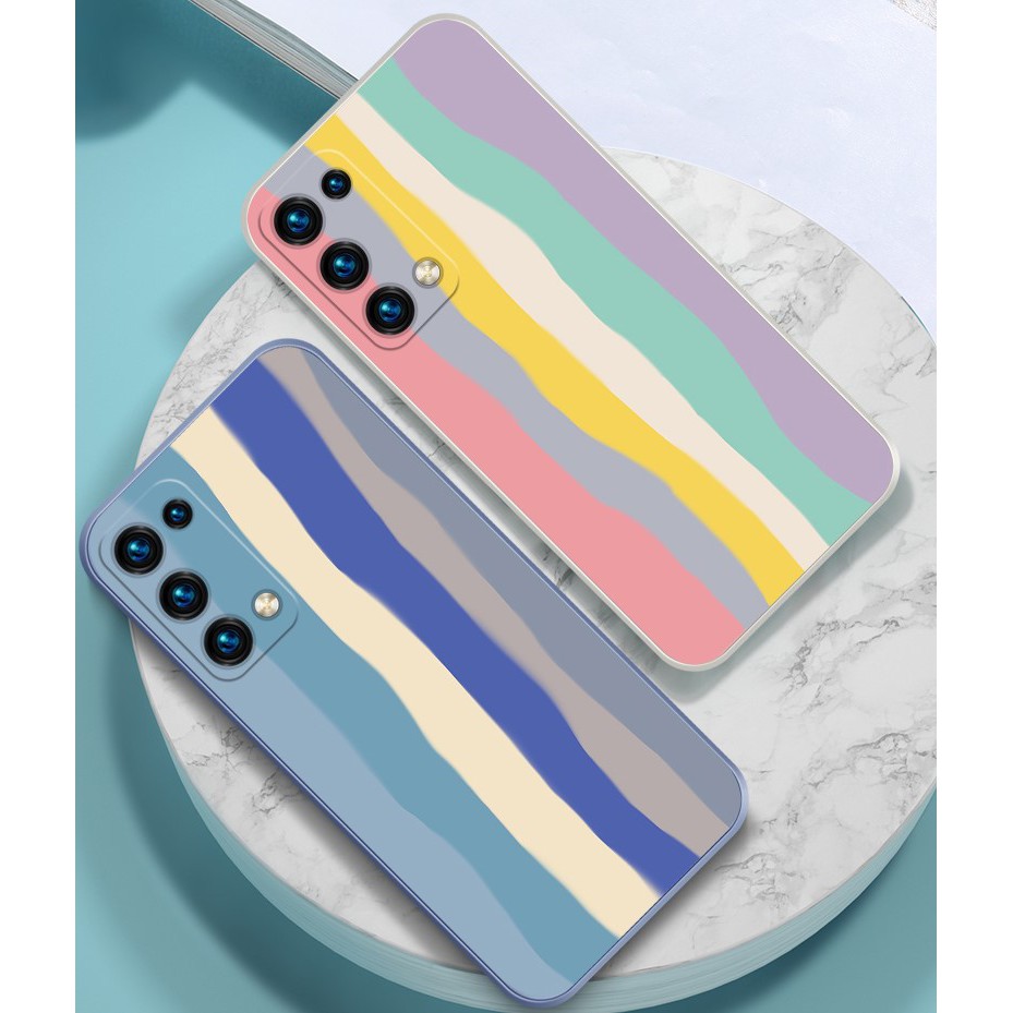 Ốp Điện Thoại Silicone Họa Tiết Sọc Cầu Vồng Xinh Xắn Cho Oppo Reno5 A92 Reno3Pro Reno 5pro | BigBuy360 - bigbuy360.vn