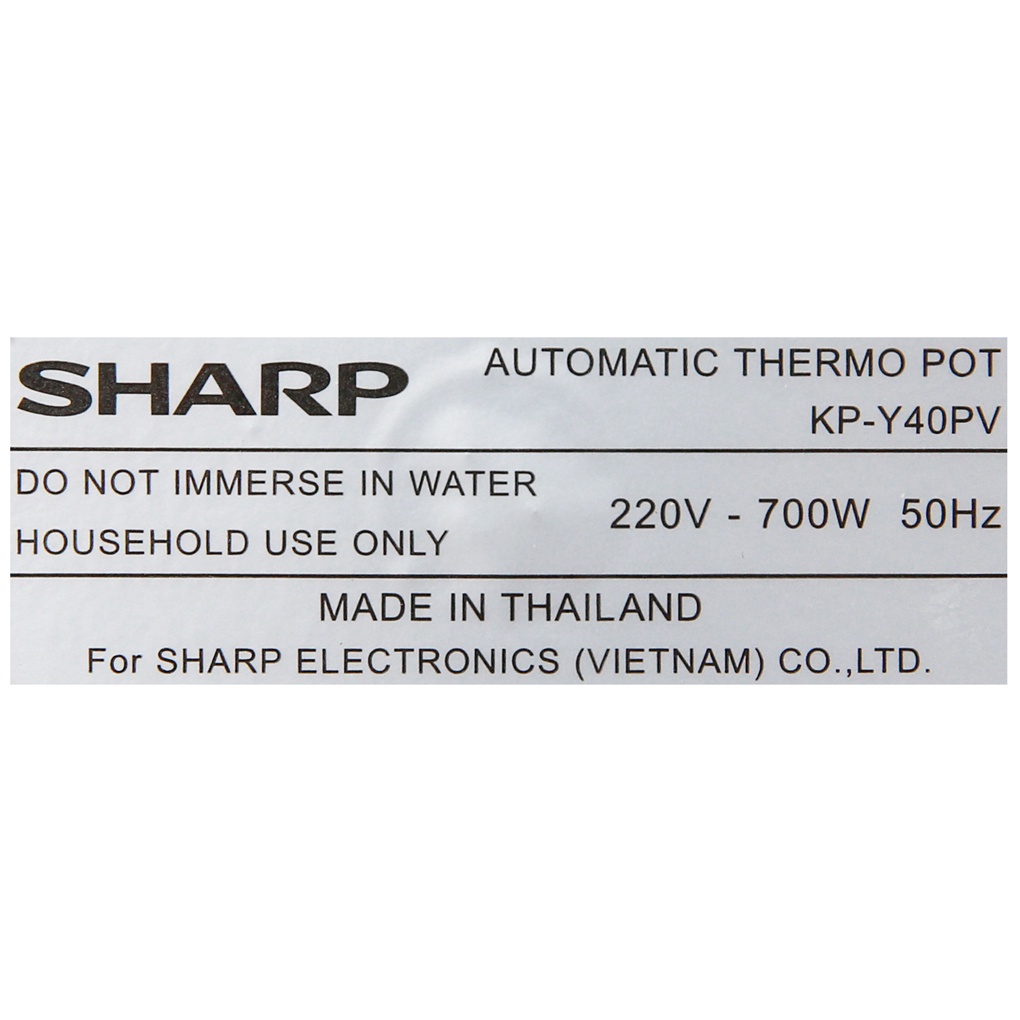 [Mã ELHADEV giảm 4% đơn 300K] Bình thủy điện Sharp KP-Y40PV-CU 4 lít