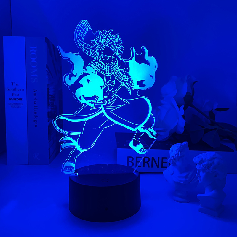 Đèn LED 3D FAIRY TAIL ánh sáng xám hình anime Natsu Lucy Erza điều khiển từ xa trang trí nhà cửa dịp Halloween
