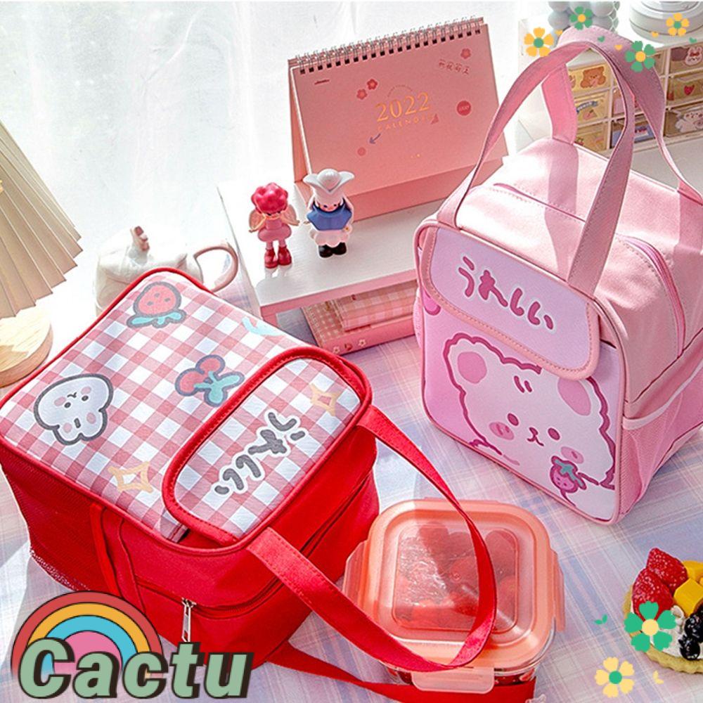 Túi Tote Đựng Thức Ăn Trưa Họa Tiết Gấu Dễ Thương