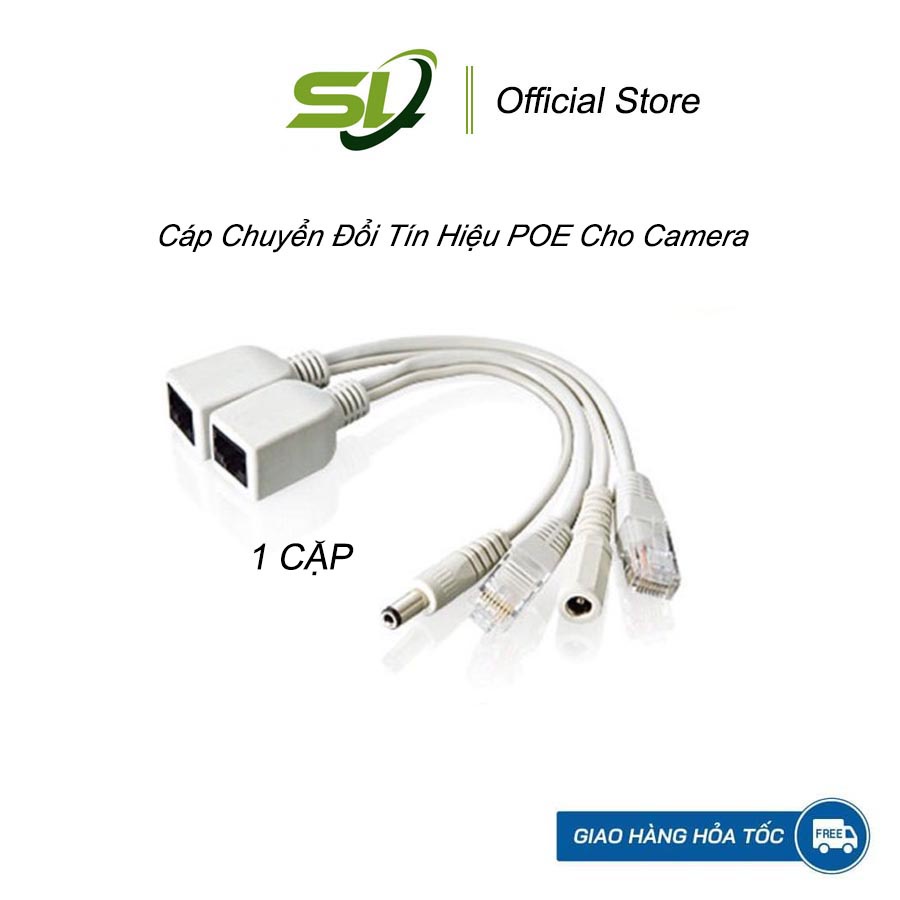 Bộ Jack POE ,Cáp Chuyển Đổi Tín Hiệu Poe Cho Camera Khoảng Cách Chuyền 80m