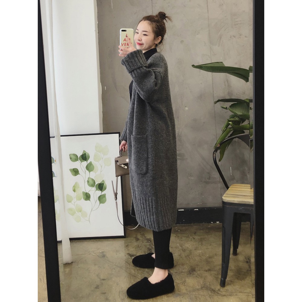 (ORDER) Áo khoác cardigan len mềm mịn dày dặn dáng rộng dài hai túi không khuy style Hàn Quốc cao cấp ( HÀNG_MỚI )