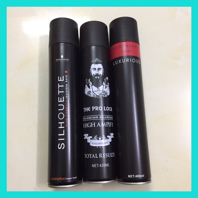 GÔM XỊT TÓC LUXURIUS + GÔM XỊT TÓC SILHOUETTE + GÔM THE PRO LOCK + LƯỢC TRÒN