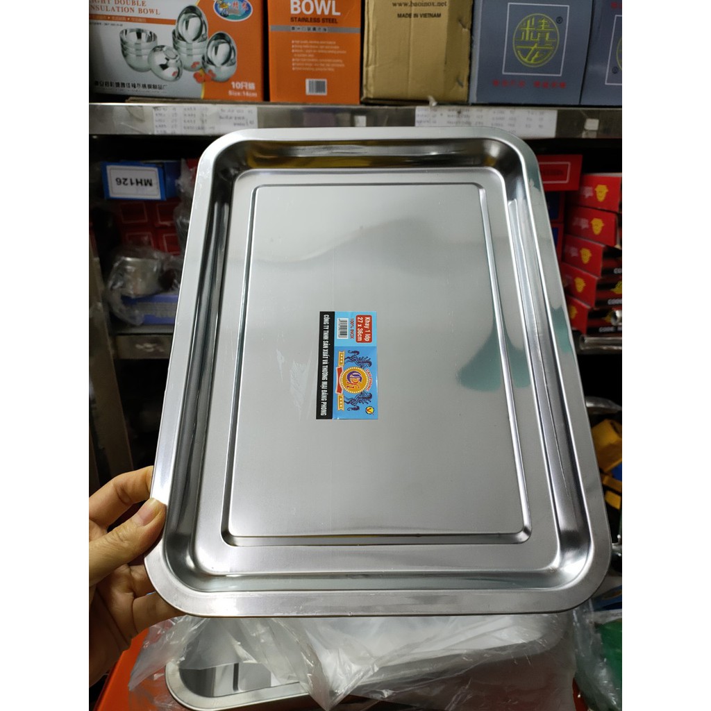 Khay inox sâu 2 nhiều kích thước