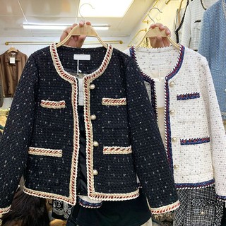 (SẴN) Áo dạ tweed viền nổi