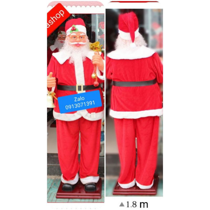 Ông già noel cầm chuông phát 8 bài nhạc 1m8 - Licashop