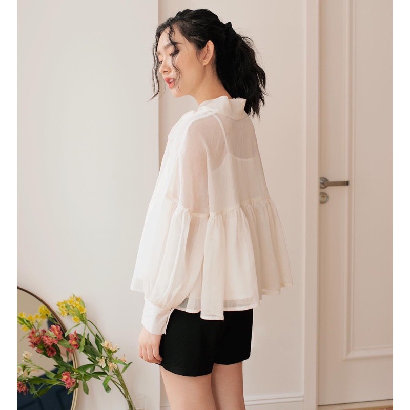 Set Sơ Mi Buộc Nơ Ogazan buộc nơ kèm áo 2 Dây, Made By TeamLU , tay cúc Ngọc | BigBuy360 - bigbuy360.vn