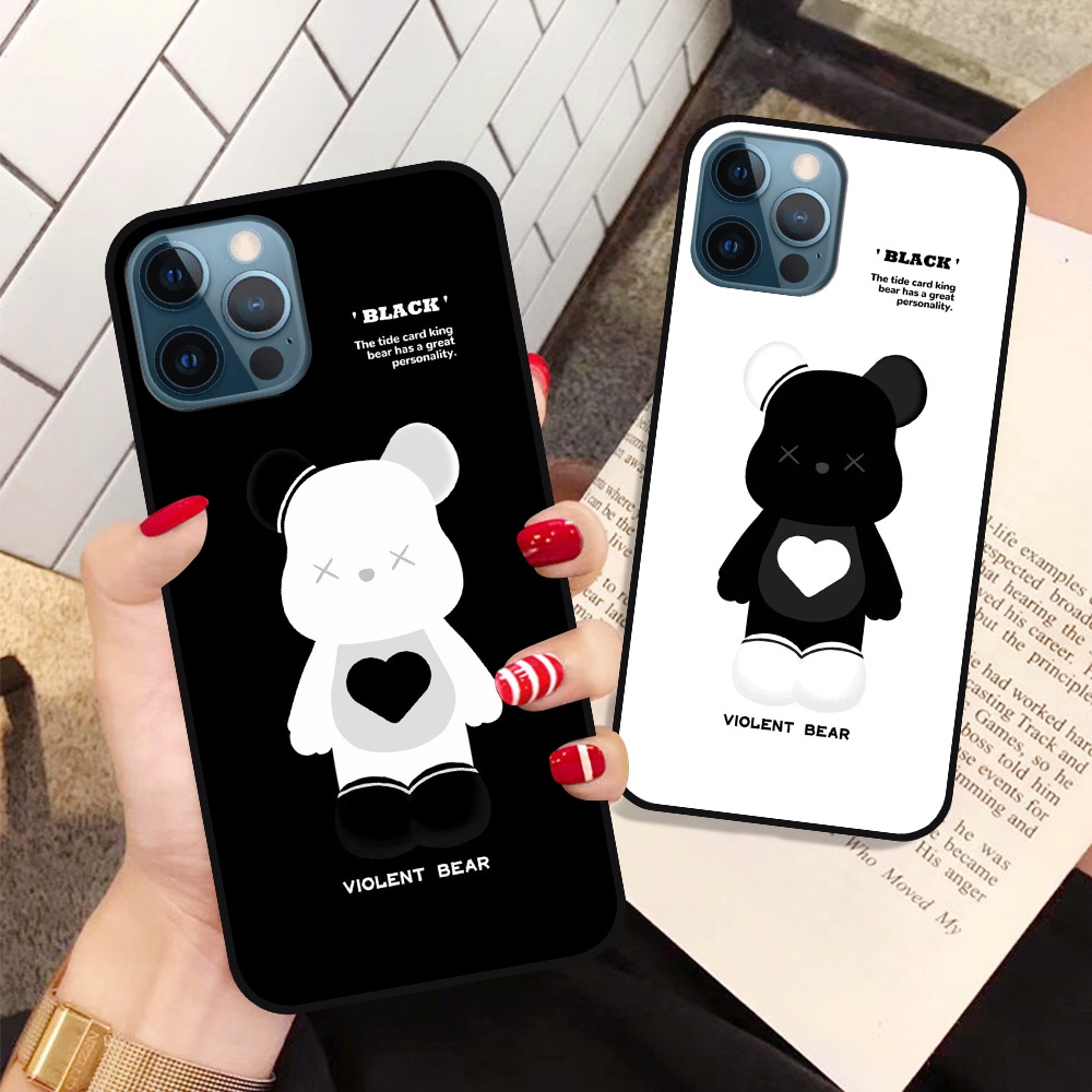 Ốp I.p.h.o.n.e 12 12 Pro 12 Pro Max 12 Mini in hình họa tiết Mountain, Be@rbrick dễ thương (T13 - T18)