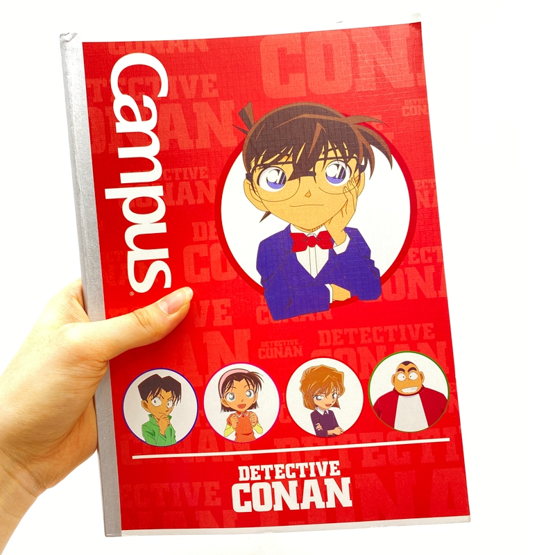 Bộ 10  Vở B5 80 Trang Campus Conan Detective Kids - Kẻ Ngang Có Chấm - NB-BCDK80 - Mẫu 1 - Màu Đỏ - KOKUYO