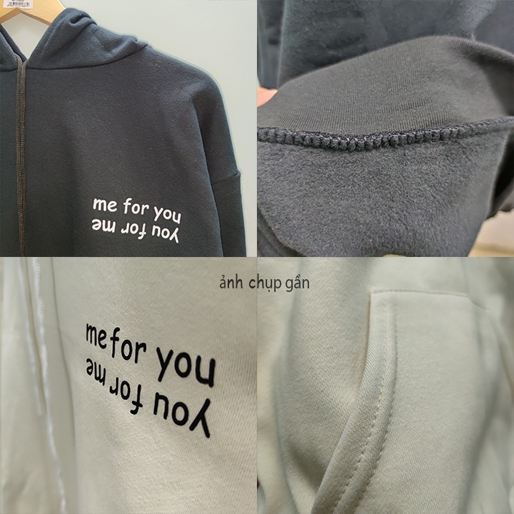 FREESHIP Áo nỉ hoodie in chữ You For Me,nỉ Bông cao cấp mềm mại dày dặn,áo nỉ bông unisex nam nữ,Freesize dưới 65k