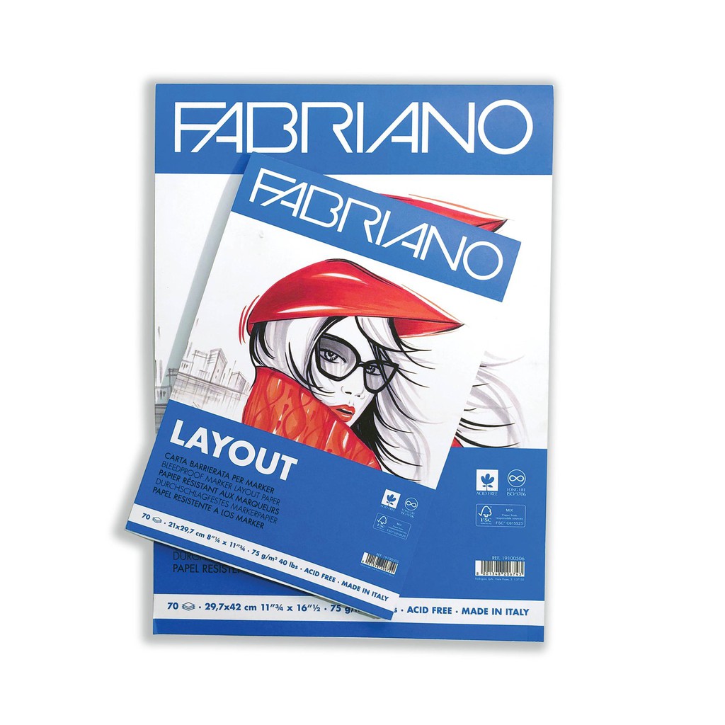 GIấy vẽ marker Fabriano Blocco Layout - A4/A3 - 75gsm pad - 70 tờ