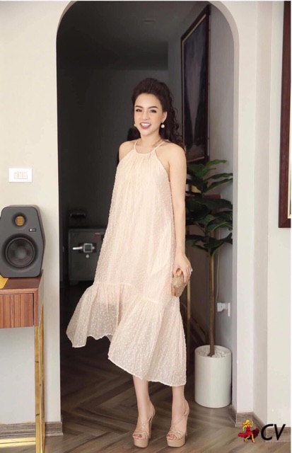 Váy cổ yếm đuôi cá Quảng Châu cao cấp