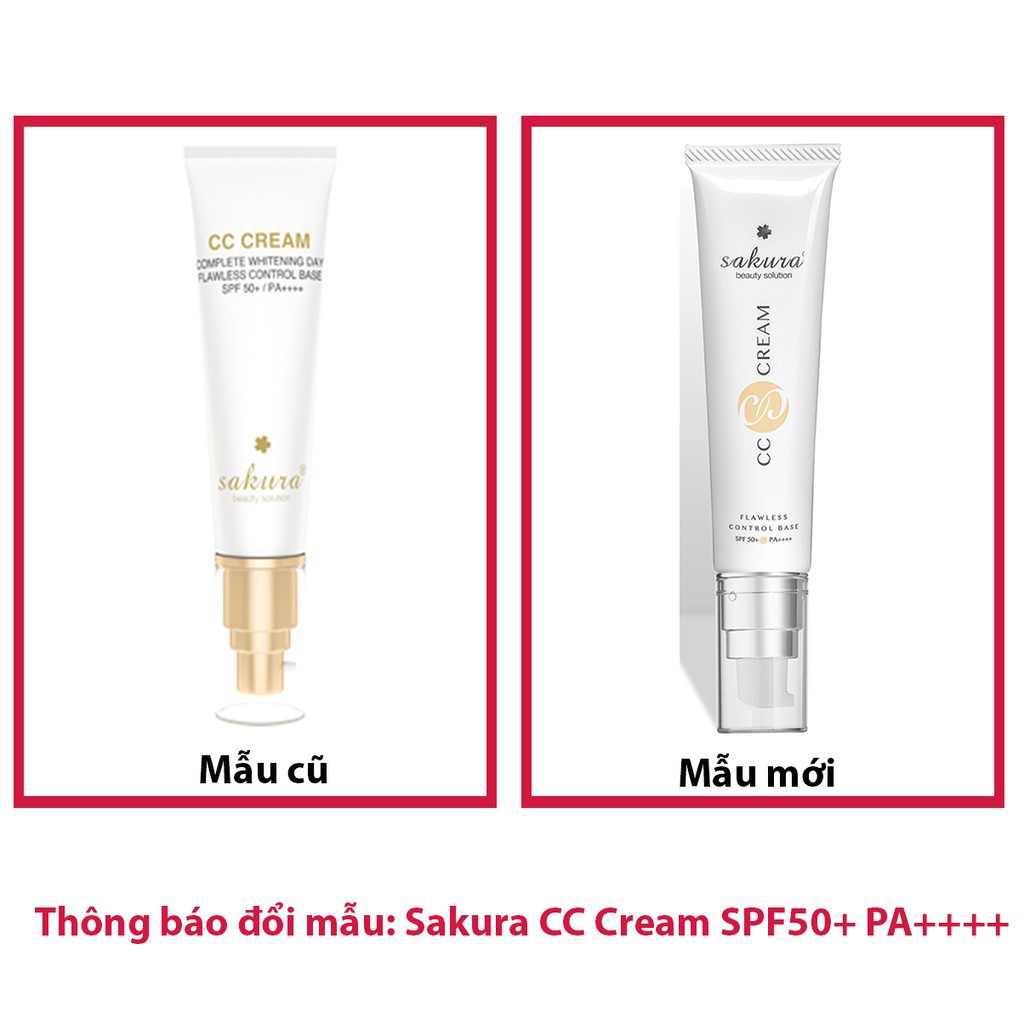 [KHUYẾN MÃI] ] Kem trang điểm Sakura CC Cream Flawless Control Base SPF50+ PA++++ 40ml