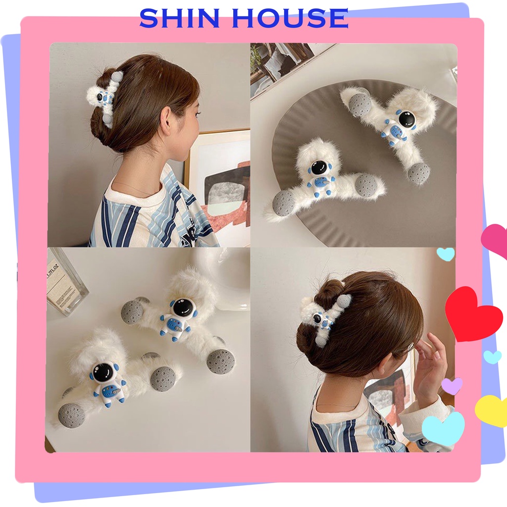 Kẹp tóc hình phi hành gia hoạt hình cỡ lớn dễ thương thời trang thu đông cho nữ - 2004