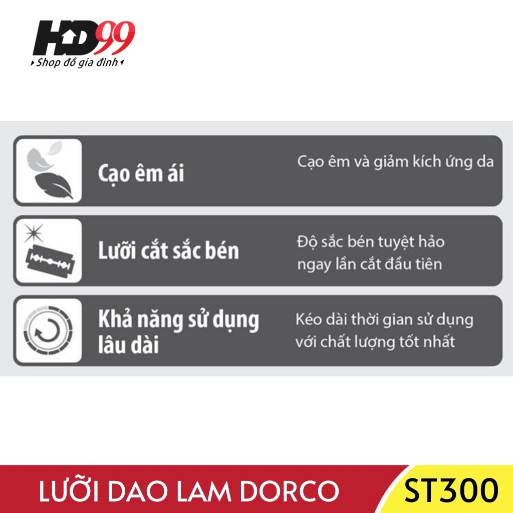 [HÀNG CHÍNH HÃNG] Lưỡi Dao Lam Cạo Râu DORCO ST300 | Công Nghệ Hàn Quốc Hộp Nhỏ 10 Lưỡi