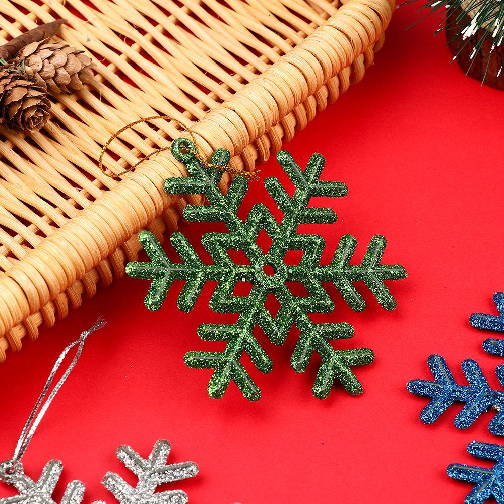 KUNHEV Bộ 6 Bông Tuyết Nhựa 10cm Trang Trí Cây Thông Giáng Sinh