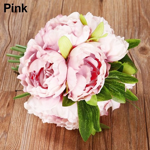 1 Bó 5 bông hoa Mẫu Đơn nhân tạo trang trí nội thất, cửa hàng, tiệc cưới