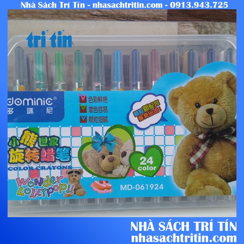 Bút sáp màu vặn Dominic hộp nhựa dành cho bé học vẽ,mỹ thuật phù hợp cho bé học sinh tiểu học .