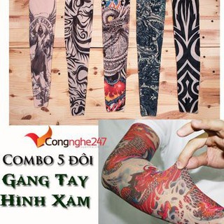 Combo 5 Bộ Găng Tay cóHình Xăm Độc Đáo