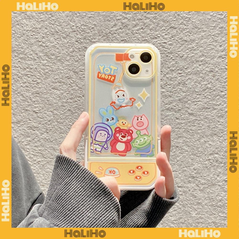 Ốp điện thoại silicon mềm trong túi khí xếp gọn hình máy gắp thú thích hợp cho iPhone 11 13 Pro Max 12 Pro Max 7Plus xr