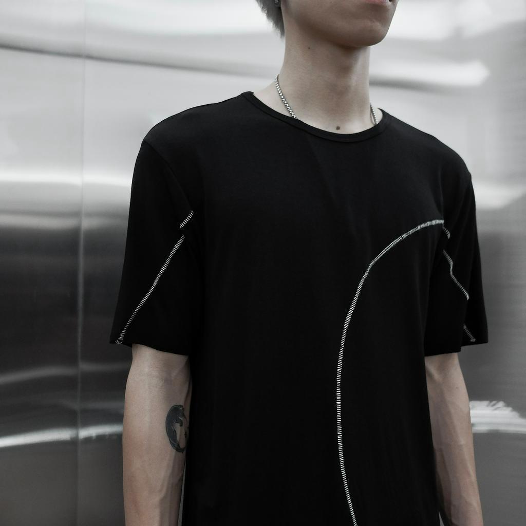 Áo thun long chỉ cotton đen RICH - AN109