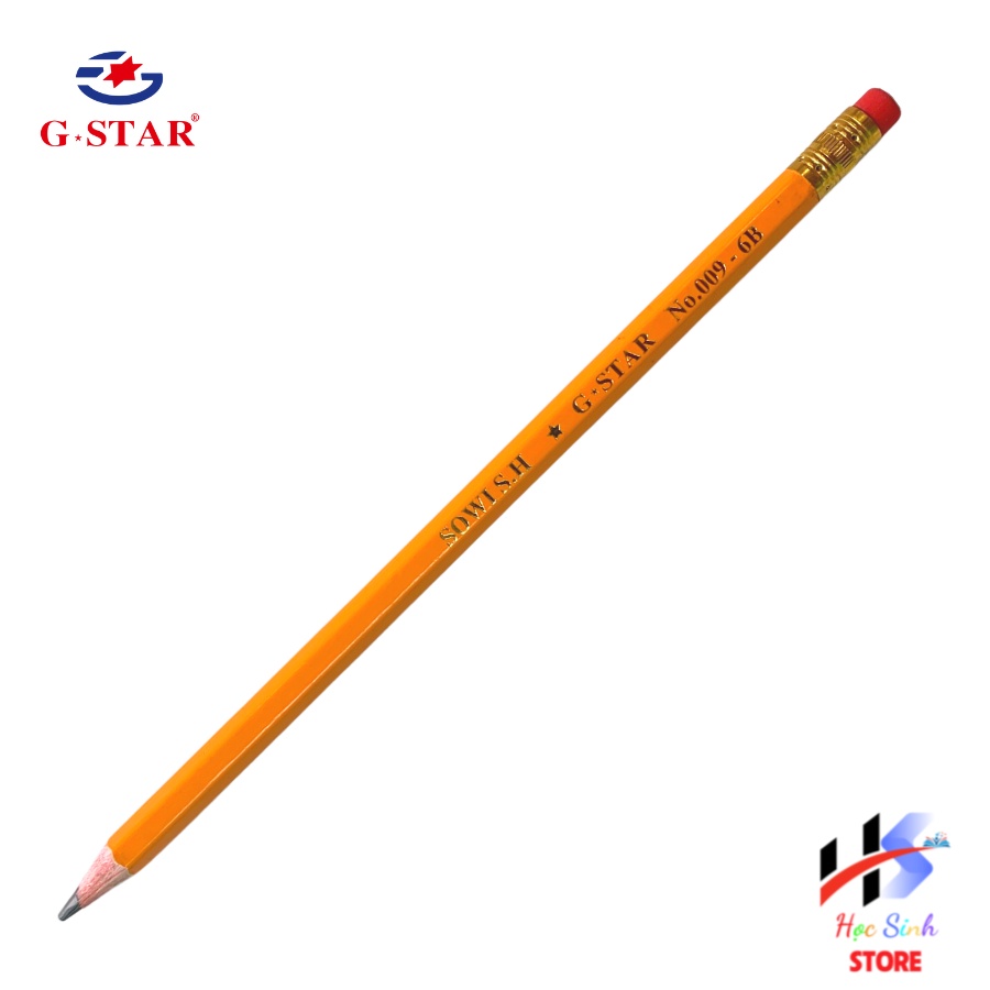 Hộp 12 cây bút chì đen thân gỗ GSTAR GS009 ( 2B - 3B - 4B - 5B - 6B )