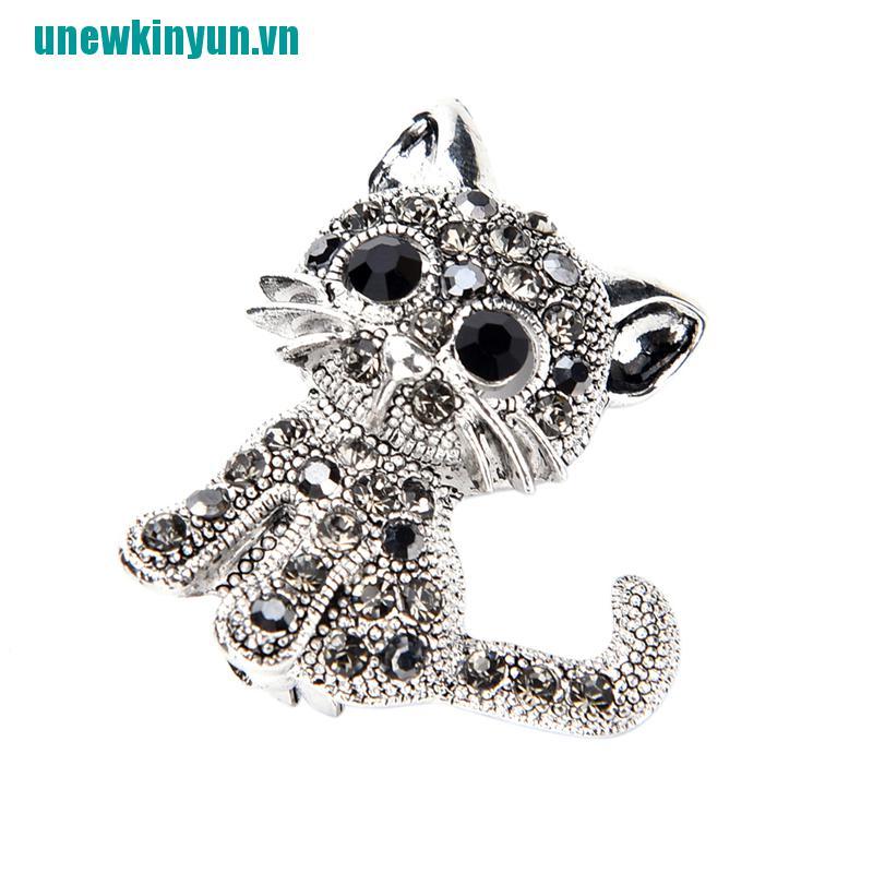 Y●Trâm Cài Áo Mạ Bạc Hình Mèo Con Dễ Thương