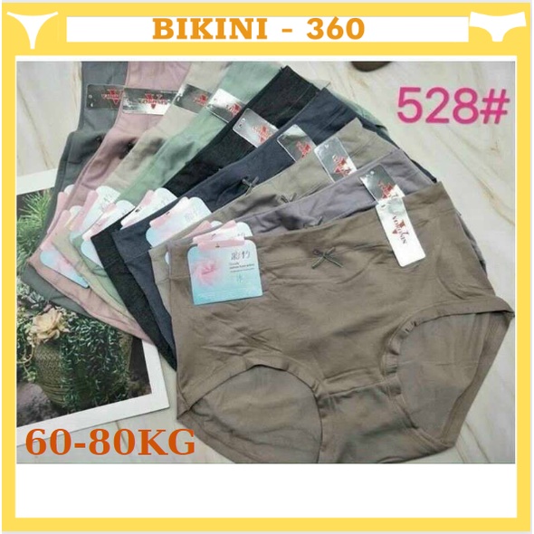 Quần lót nữ cạp cao muối tiêu Q528 chất đẹp big size 3XL from to cho người béo mập 60kg-70kg 80kg -90kg; bikini