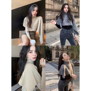 Áo croptop len cổ lọ cut out [ Hàng order ]