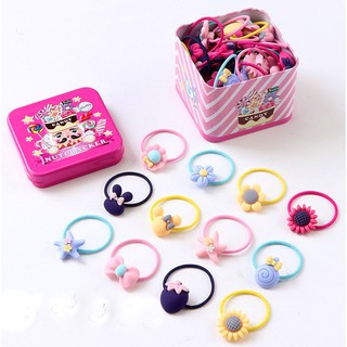  Bộ hộp chun buộc tóc cho bé gái nhiều màu sắc 