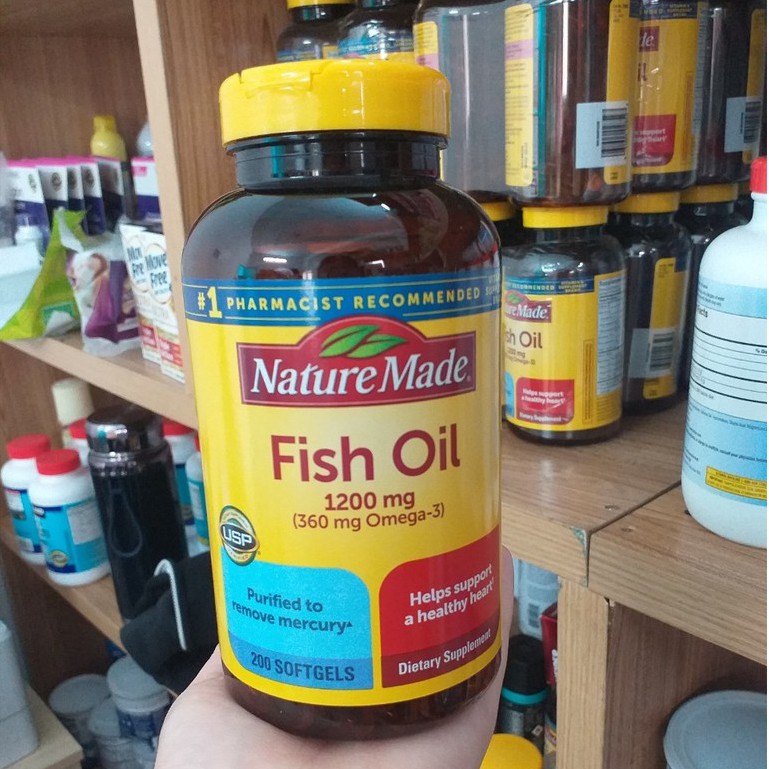 Viên Uống Dầu Cá Nature Made Fish Oil 200v (màu vàng) - Mỹ