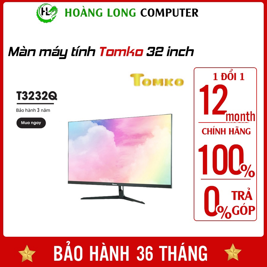 Màn hình máy tính 32 Inch Tomko T3232Q Màn Hình PC 2K IPS-75hz- 10 Bit màu Bảo Hành 24 Tháng - Hoàng Long Computer