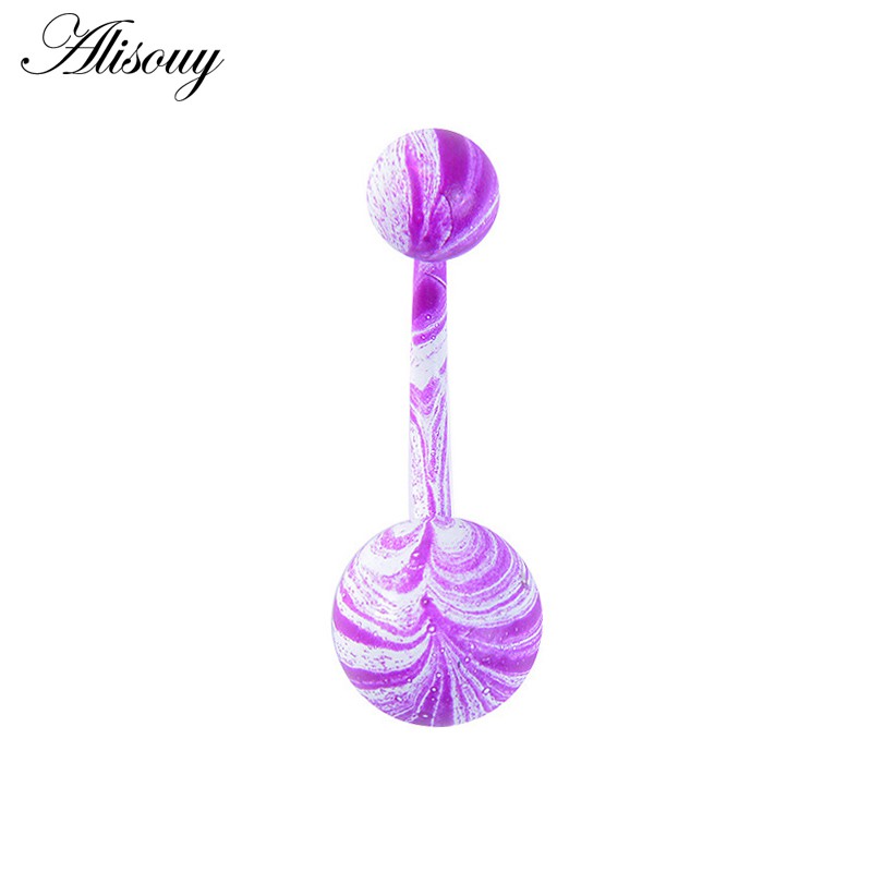 Alisouy 1 Khuyên Rốn Thép Không Gỉ Xỏ Khuyên Gợi Cảm