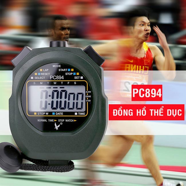 Đồng hồ bấm giây, bấm giờ thể thao 2 láp PC894 chính hãng giá rẻ nhất