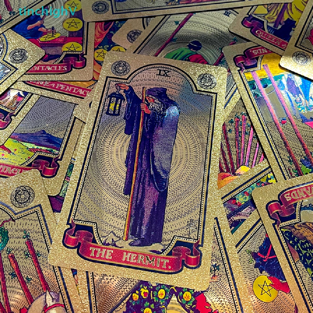 Bộ Bài Tarot Bằng Giấy PVC Mạ Vàng Chống Thấm Nước Và Mài Mòn
