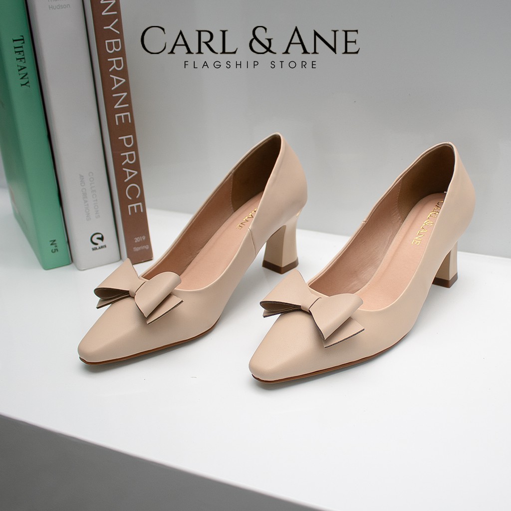 Carl &amp; Ane - Giày cao gót thời trang công sở bít mũi cao 7cm màu đen _ CP011