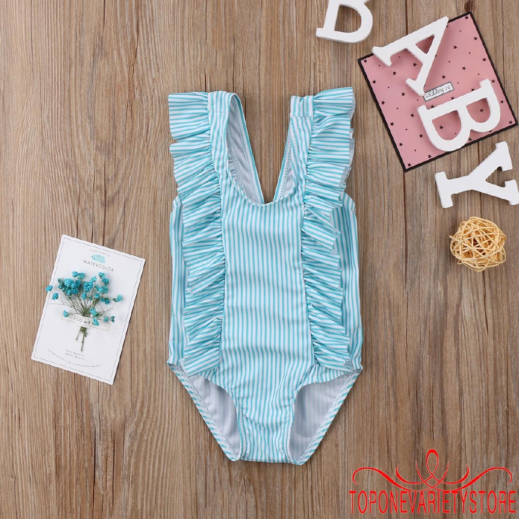 Bộ bikini 2 mảnh kẻ sọc dễ thương cho bé gái