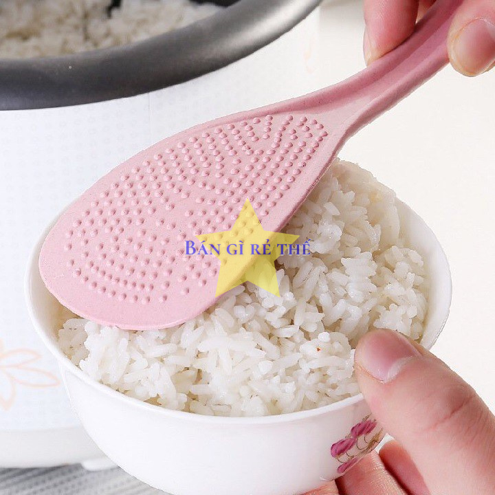 Vá thìa múc cơm nhựa lúa mạch chống dính an toàn sử dụng
